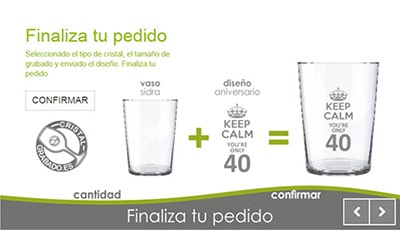 Y así de fácil tendrás en tu domicilio las copas y los vasos de cristal personalizados